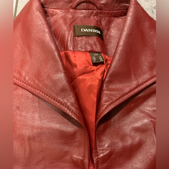 Red DANIER Leather Jacket, Y2K - Picture 3 of 6
